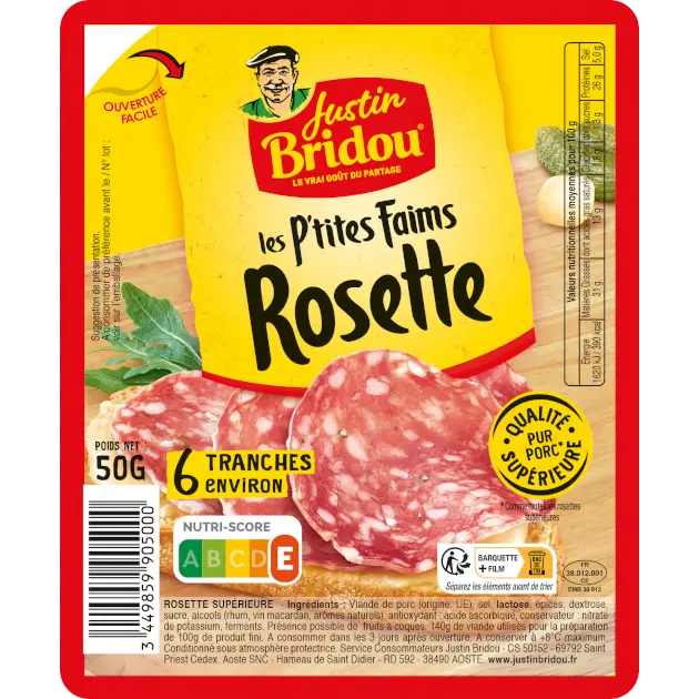 Les belles tranches rosette format petite faim