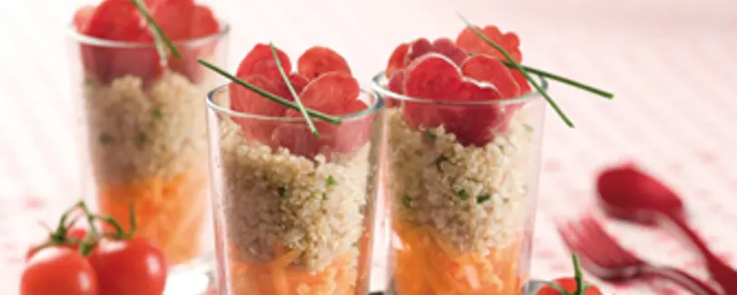 Verrine quinoa saucisson detail