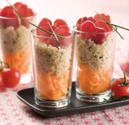 Verrine de quinoa et saucisson